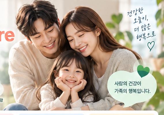 가족의 건강한 일상을 표현한 ApuDa.care 이미지